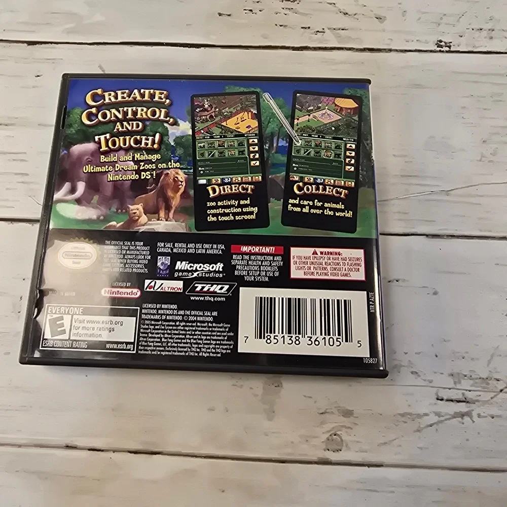 Zoo Tycoon DS Nintendo DS Game Complete CIB THQ Simulation Strategy NTR-AZTE-USA